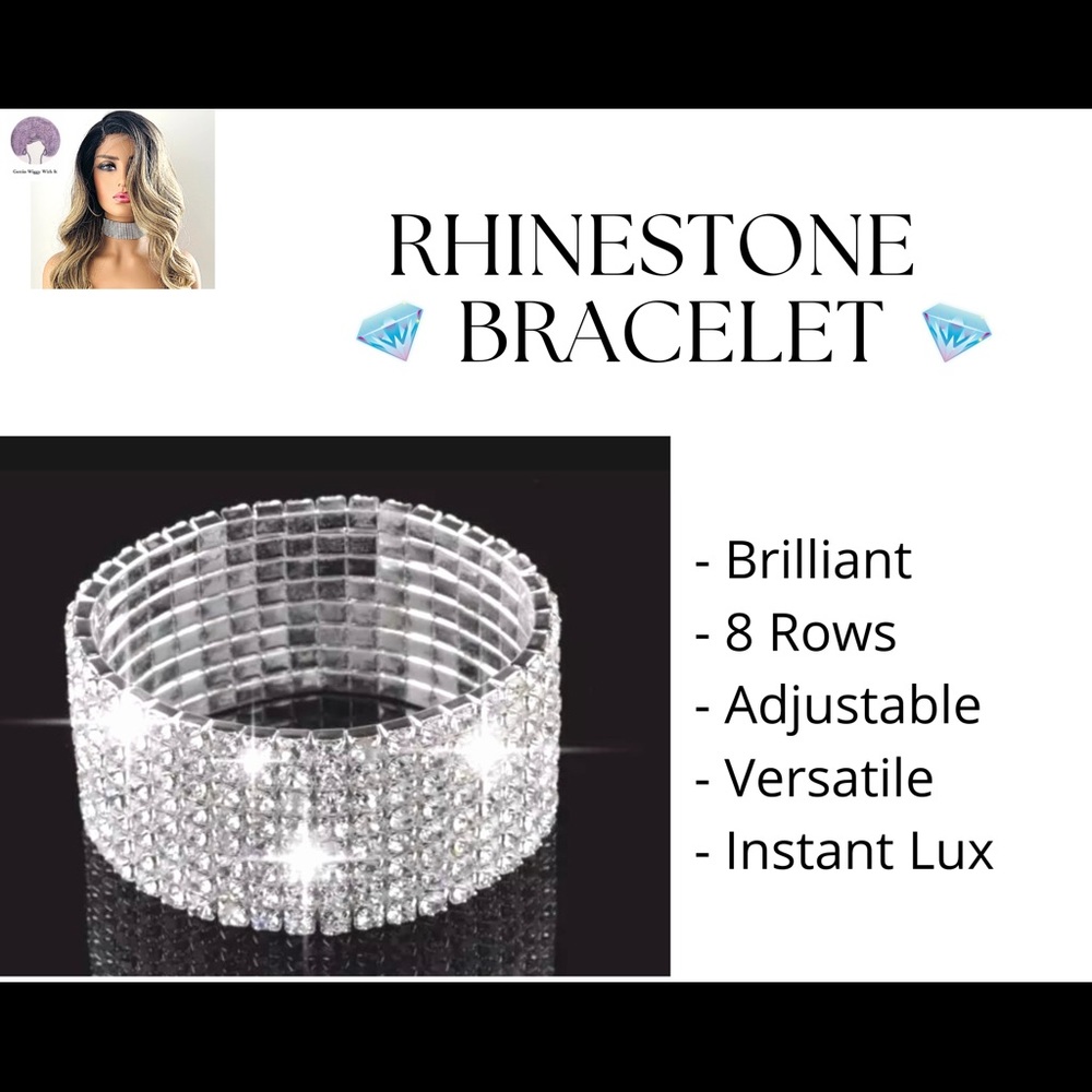 💎3/$35💎 Brilliant 8 Row Rhinestone Stretchy Bracelet for Daily Wear or Events